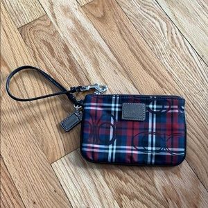 Coach Plaid Wristlet